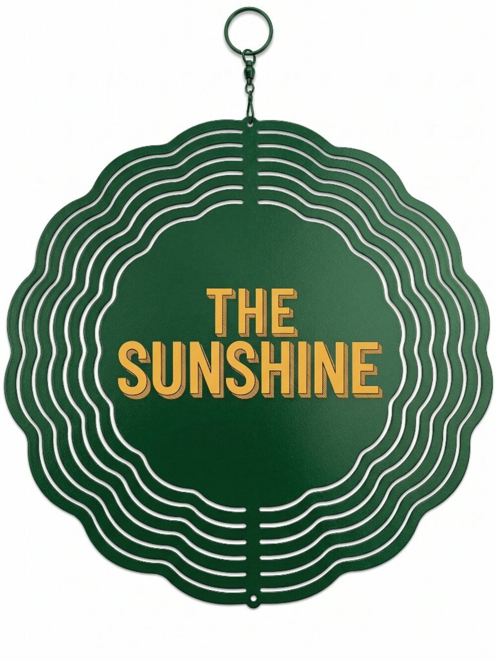 10" The Sunshine Kinetic Wind Spinner - Green Metal Hanging Yard Decor